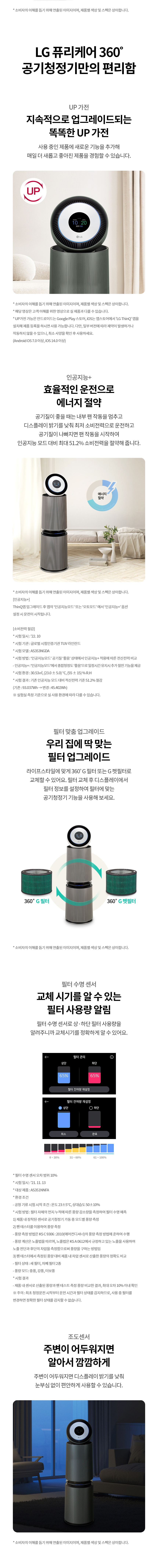 LG 퓨리케어 오브제컬렉션 360˚ 공기청정기 알파UP(G펫필터,35평)5