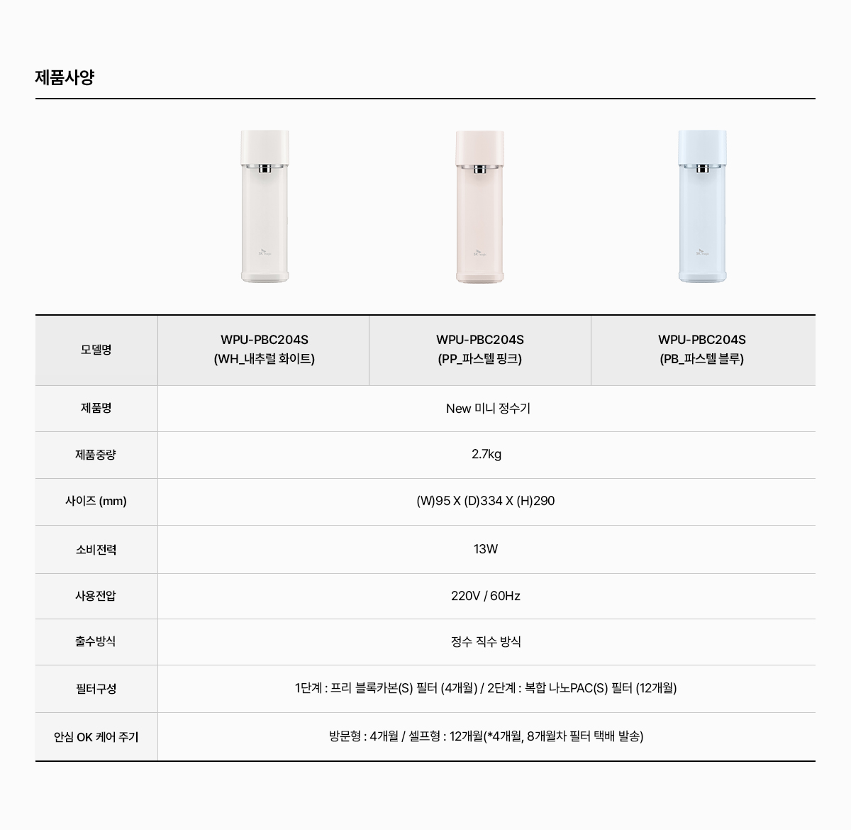 SK매직 24년 New 미니정수기_정수전용20